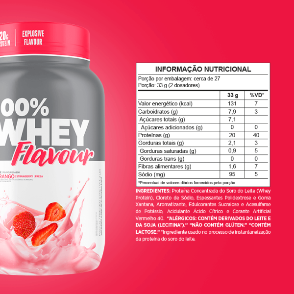 100% Whey Flavour - Morango - Image 2